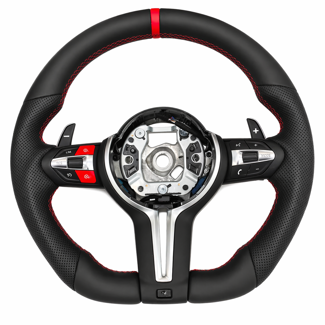 BMW F80 Steering Wheel Premium Leather/Red Accent