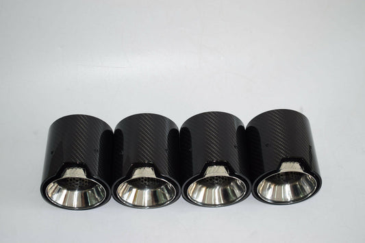 Quad Carbon Fiber Exhaust Tips Blue